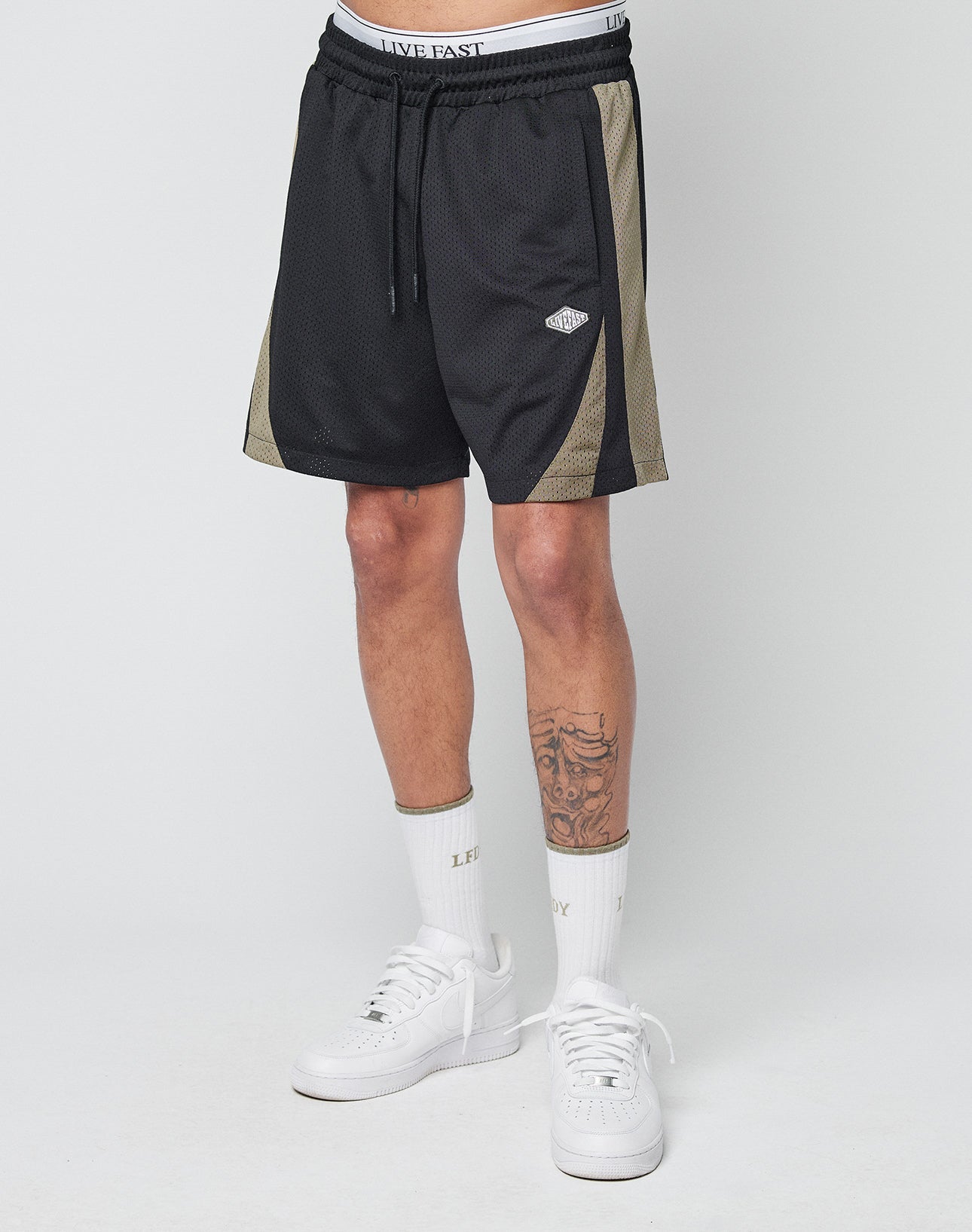 Striped Mesh Shorts