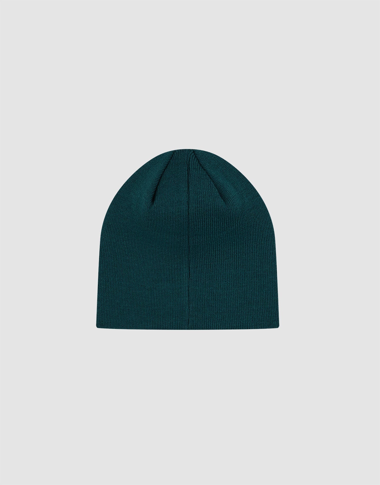 The LIVE FAST DIE YOUNG Script Beanie, a teal Polyacryl knit hat in One Size, is shown against a plain light gray background.