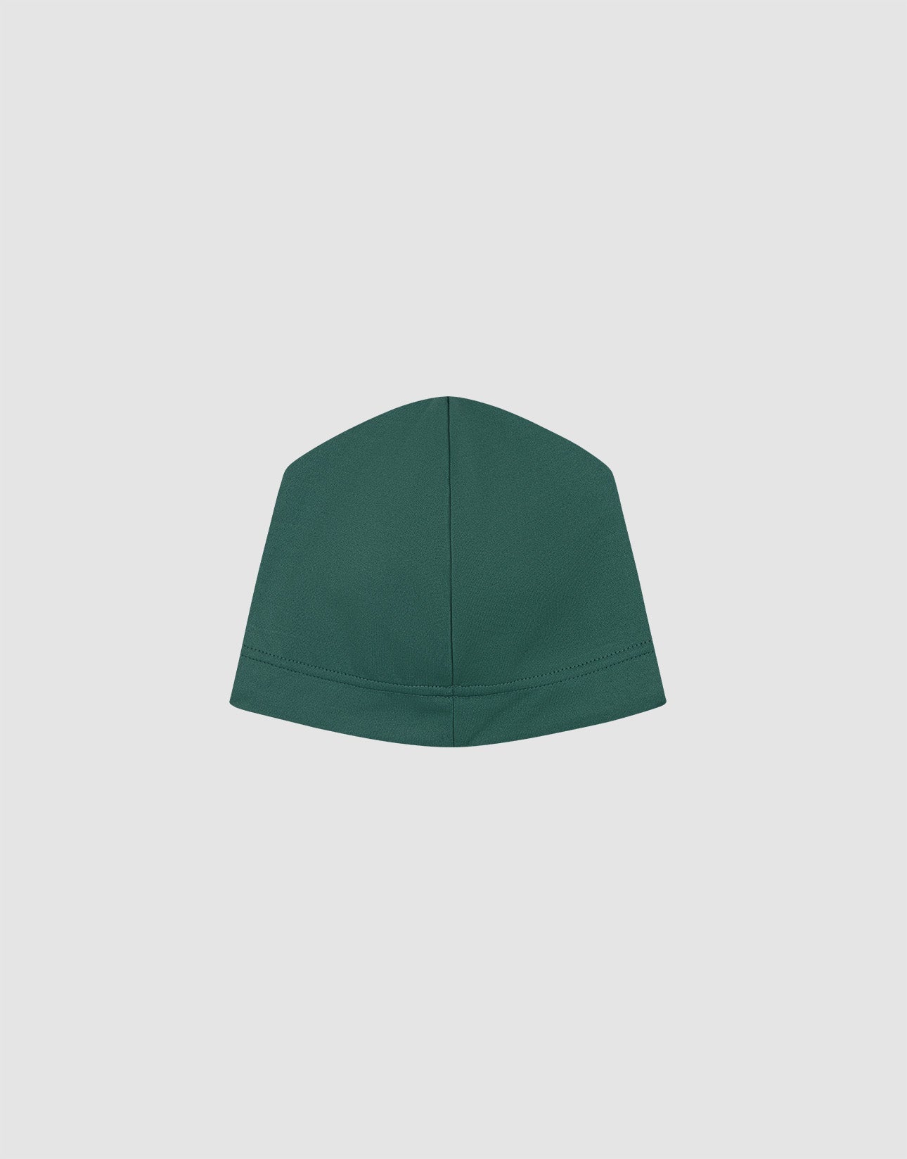 The LIVE FAST DIE YOUNG Live Fast Performance Beanie is a plain, dark green, dome-shaped fitted beanie with a center seam, shown on a light gray background.