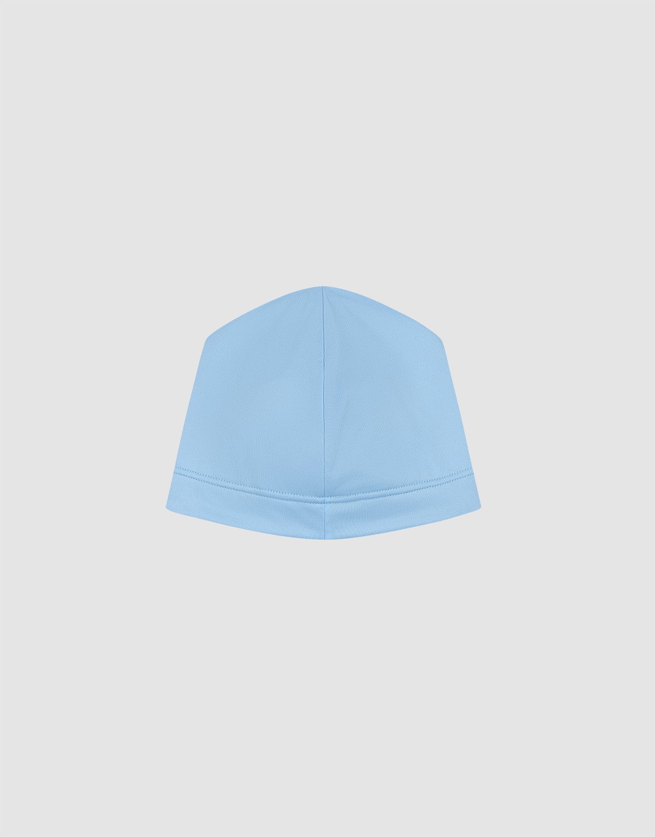 The LIVE FAST DIE YOUNG Live Fast Performance Beanie, a simple light blue fitted hat with visible stitching near the bottom edge, is displayed against a white background.