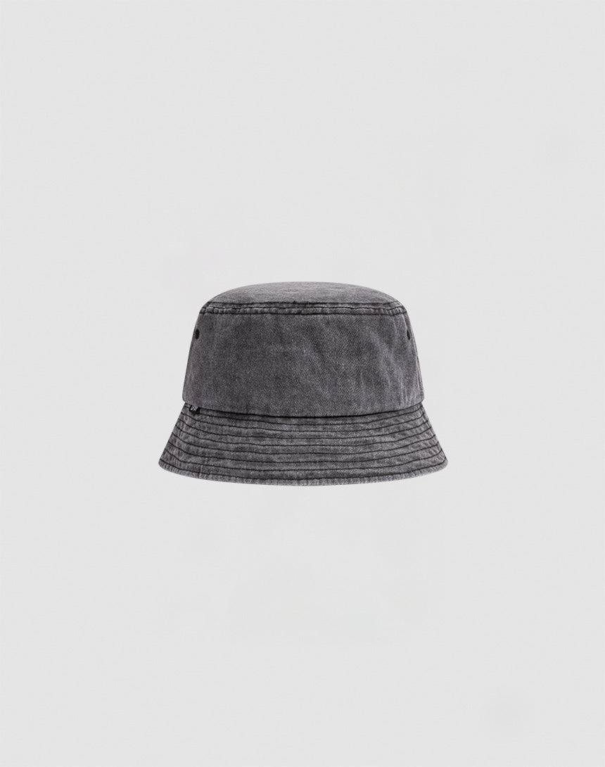 The LFDY Oval Bucket Hat by LIVE FAST DIE YOUNG features visible stitching and a subtle Vintage Waschung, shown on a light gray background.