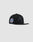 The LFDY X NEW ERA 59FIFTY by LIVE FAST DIE YOUNG is a black fitted snapback with a flat brim, LIVE FAST embroidered front, and colorful side patch, shown on a light gray background. See our Größentabelle for your perfect fit.