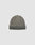 The LIVE FAST DIE YOUNG Double Rib Knit Beanie in grey features a doppellagig gestricktes Design for a voluminöser Look, folded brim, and small black tag on the left side, shown against a plain light grey background.