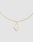 The LF Blank Chain by LIVE FAST DIE YOUNG is a gold geometric necklace with intertwined L and F pendant, crafted from 925 vergoldet Sterling Silber, featuring an adjustable chain length, shown on a light gray background.