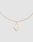 The LF Blank Chain by LIVE FAST DIE YOUNG is a gold geometric necklace with intertwined L and F pendant, crafted from 925 vergoldet Sterling Silber, featuring an adjustable chain length, shown on a light gray background.