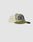 The LFDY Patched Trucker by LIVE FAST DIE YOUNG is a green and beige cap with a mesh back, snap closure, curved brim, and a bold black-and-white LIVEST logo patch on the front. The hat is shown against a plain light background.