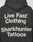 The LFDY Sharkhunter Hooded by LIVE FAST DIE YOUNG is an oversized black hoodie crafted from soft cotton, featuring bold white Live Fast Clothing Sharkhunter Tattoos text printed on the back.