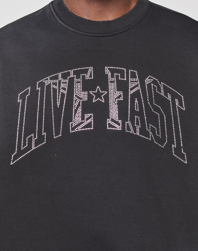 Live Fast Rhinestone Sweater