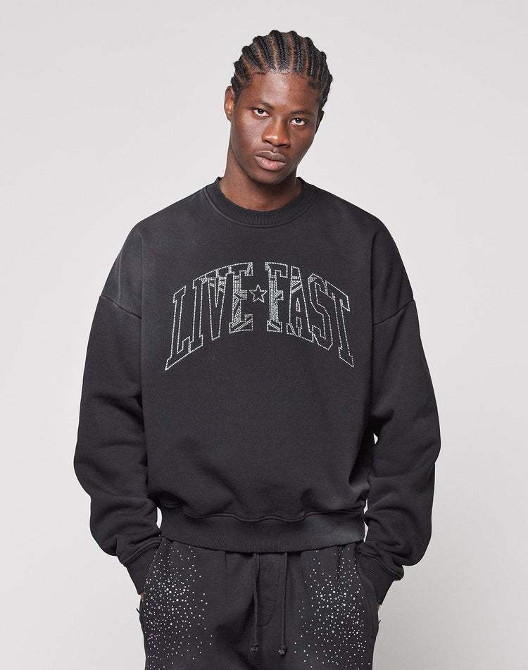 Live Fast Rhinestone Sweater