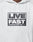 A person wears the Live Fast Box Hooded by LIVE FAST DIE YOUNG: an oversized, light gray hoodie with a bold black and white puffer chest graphic reading LIVE FAST INTERNATIONAL DESIGN CORP. LFDY™, crafted from premium Baumwolle for comfort and style.