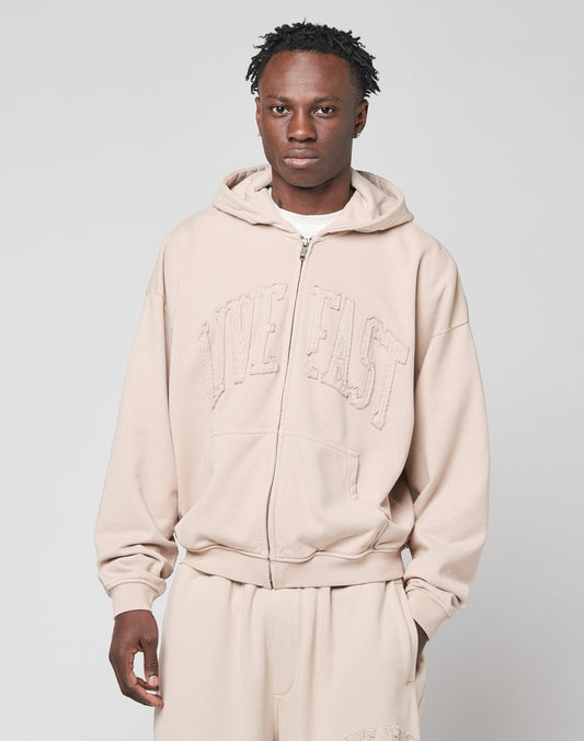 Ripped College Hooded Zip