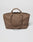 The LFDY Tote Bag by LIVE FAST DIE YOUNG is a large brown canvas Tasche with two short handles, zipper closure, a Laptop Fach, and Rindsleder accents, shown against a plain white background.