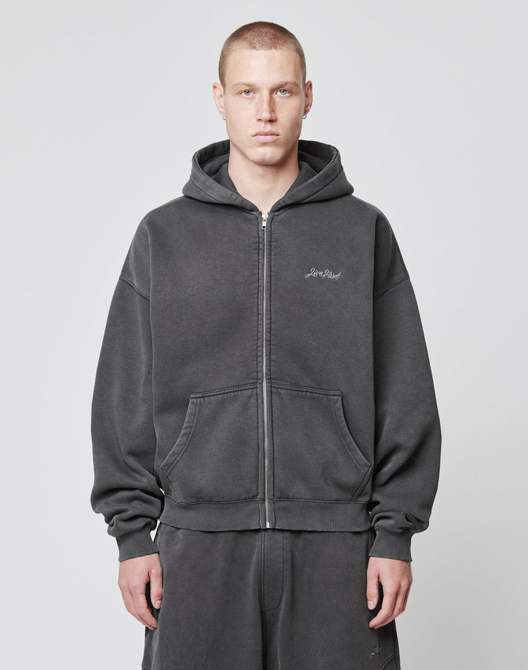 Basic Script Hooded Zip