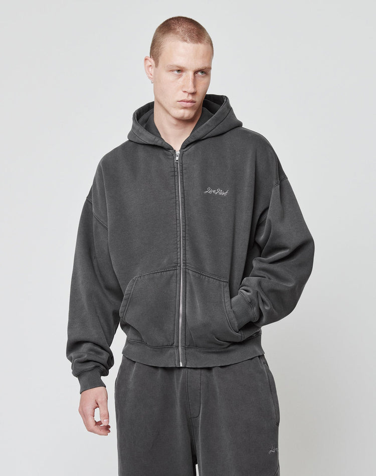 Basic Script Hooded Zip