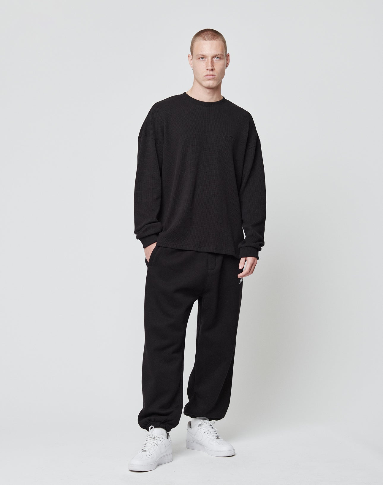 Basic Script Waffle Longsleeve