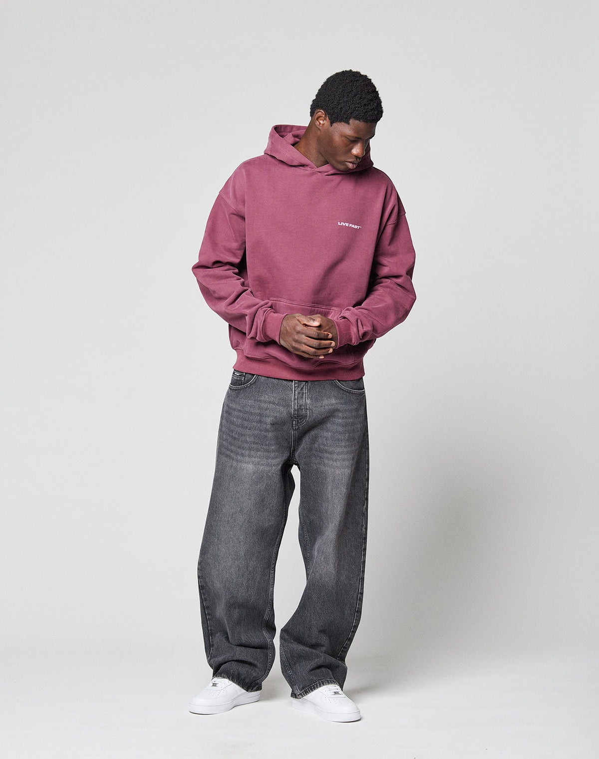 Live Fast Plain Hooded