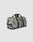 The LFDY Weekender 60 by LIVE FAST DIE YOUNG is a 43L sport bag with a mottled gray and green camouflage design, dark green handles, and an adjustable shoulder strap, shown on a plain light background.