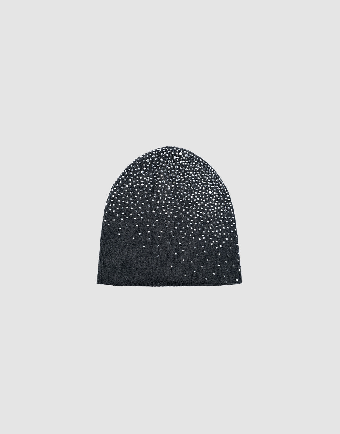 The LFDY Rhinestone Beanie by LIVE FAST DIE YOUNG is a black 100% Baumwolle knit hat, featuring small white rhinestones clustered densely at the top and spreading toward the bottom.