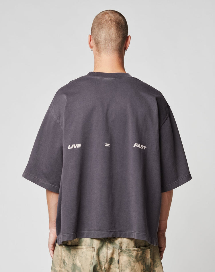 Live Fast Cropped Oversized Tee