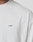 Close-up of a person wearing the LFDY Split Sphere Longsleeve by LIVE FAST DIE YOUNG in light grey, featuring blue LFDY™ embroidery on the left chest. Only part of the neck, shoulder, and upper chest are visible.