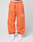 A person wears LFDY 40 Wide Cuff Jogger by LIVE FAST DIE YOUNG—bright orange joggers with a white “40” and tiger face graphic on the left thigh, oversize fit, elastic waistband with “LIVE FAST” text—paired with white sneakers against a light gray background.