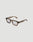 The LFDY x Chimi Shades 03 by LIVE FAST DIE YOUNG are translucent brown rectangular eyeglasses with thick acetate frames and clear lenses, shown at an angle on a plain white background highlighting front and side details.