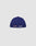 A blue LFDY x NEW ERA 59FIFTY LOW PROFILE fitted cap by LIVE FAST DIE YOUNG, shown from the back with embroidered flags and white Loro Piana script on a plain light gray background.