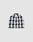 The LF Monogram Beanie by LIVE FAST DIE YOUNG is a black and white Polyacryl knit featuring a bold geometric zigzag Jacquard Monogram Muster pattern and subtle Flaglabel, shown on a plain light gray background.