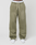 Someone wearing LIVE FAST DIE YOUNG Basic Wide Jogger sweatpants in olive green with drawstrings, paired with white sneakers and gray LIVE FAST DIE YOUNG underwear waistband visible above the pants.