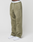 A person wears the LIVE FAST DIE YOUNG Basic Wide Jogger—olive green, wide fit, with “LIVE FAST” on the waistband and left pocket—paired with white sneakers, standing against a plain white background.