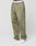 A person wears the LIVE FAST DIE YOUNG Basic Wide Jogger in loose olive green with a white drawstring, featuring a white logo-print waistband and white sneakers, standing against a plain white background.
