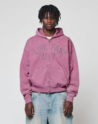 Live Fast Rivet Hooded Zip