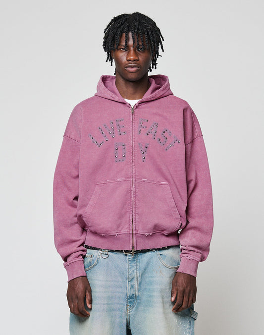 Live Fast Rivet Hooded Zip