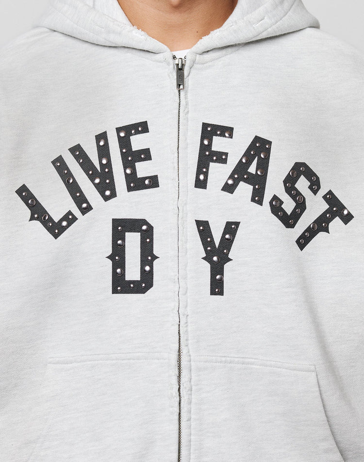Live Fast Rivet Hooded Zip