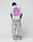 A person faces away wearing an oversized light gray LIVE FAST DIE YOUNG LFDY Real Ones Tee with bold pink and purple text, paired with baggy, faded blue jeans. Their hands are in their pockets against a plain white background.
