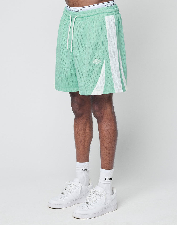 Striped Mesh Shorts