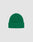 The LIVE FAST DIE YOUNG Double Rib Knit Beanie, green and doppellagig gestrickt aus Polyamid with a folded cuff, is shown on a plain light gray background.