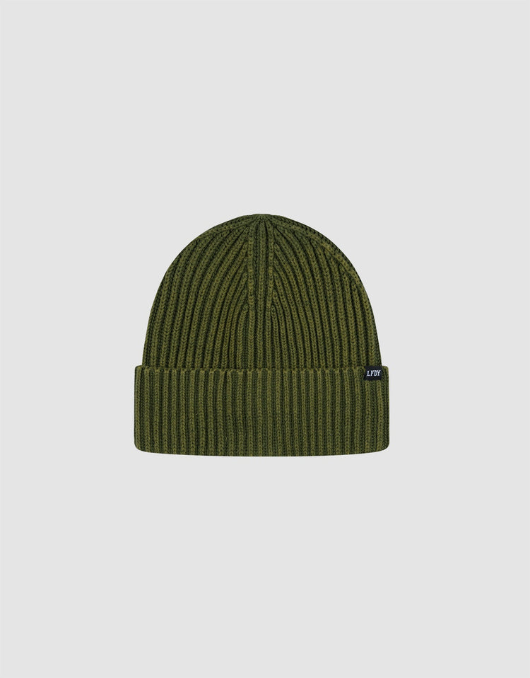 Washed Rib Knit Beanie