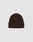 The Rib Knit Beanie by LIVE FAST DIE YOUNG features a dark brown hue, folded brim, and soft Polyacryl fabric in a versatile one-size fit, shown on a plain light gray background.