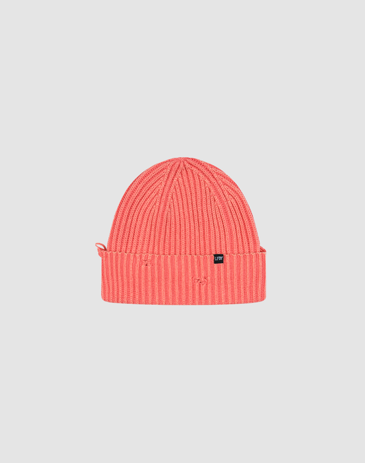 Distressed Rib Knit Beanie
