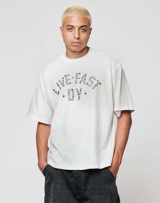 Live Fast Rivet Tee Weiß