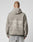 Seen from behind, a person with short hair wears the LIVE FAST DIE YOUNG Live Fast Teddy Jacket in gray fleece with a hood, featuring embossed branding and the word LIVEFAST on the back, paired with light gray jeans.