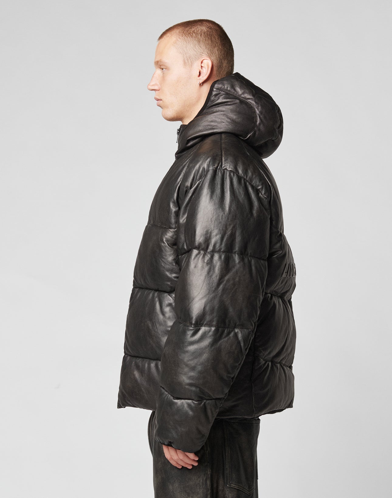 Live Fast Leather Puffer Jacket