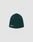 A dark green Script Beanie by LIVE FAST DIE YOUNG, featuring a small white Just Past logo on the front, displayed against a plain light gray background.
