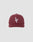 The LF Snapback by LIVE FAST DIE YOUNG is a maroon cotton baseball cap featuring a white LF logo embroidered on the front, shown against a light gray background. It includes a snap closure for an adjustable fit.