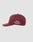 The LF Snapback by LIVE FAST DIE YOUNG is a maroon cotton baseball cap featuring white Germany, United Kingdom, Netherlands embroidery on the side, displayed on a plain light gray background.