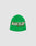 The Live Fast 3000 Beanie by LIVE FAST DIE YOUNG is a bright green polyacryl knit with a bold yellow, black, and white “LIVE FAST 3000” graphic on the front. Shown on a light gray background. One size fits all.