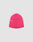 The Live Fast 3000 Beanie by LIVE FAST DIE YOUNG is a bright pink polyacryl knit hat with a simple Logo-Strick design and small white stitched details on each side, shown against a plain light gray background.