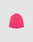 The Live Fast 3000 Beanie by LIVE FAST DIE YOUNG is a bright pink polyacryl knit hat with a simple Logo-Strick design and small white stitched details on each side, shown against a plain light gray background.