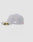 The LFDY x NEW ERA 59FIFTY Low Profile Cap by LIVE FAST DIE YOUNG is shown in light grey, with the New Era logo on the left, a small Union Jack near the back, and stickers still on its flat brim.